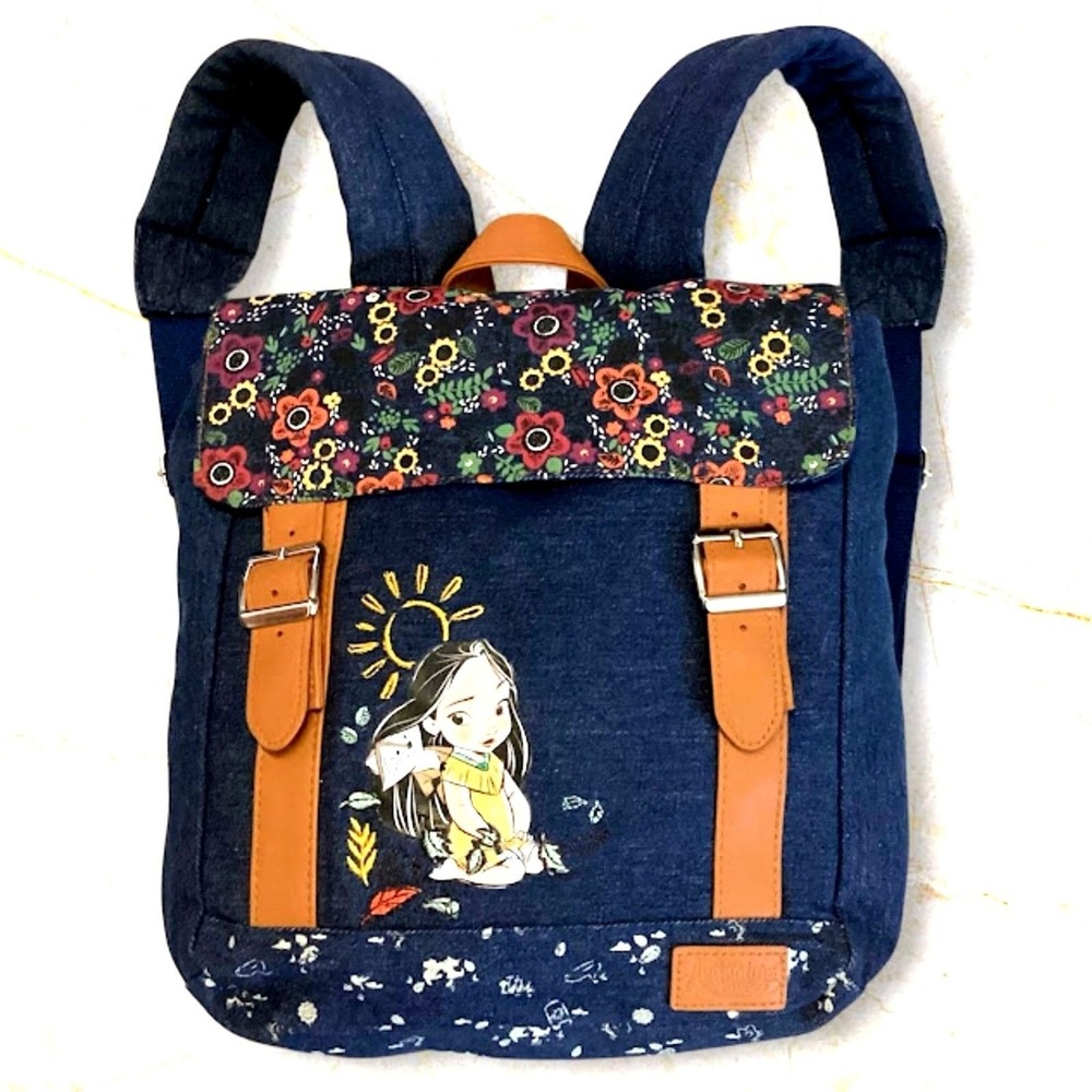Disney Animators Collection Pocahontas Girl's Backpack Denim Blue Medium